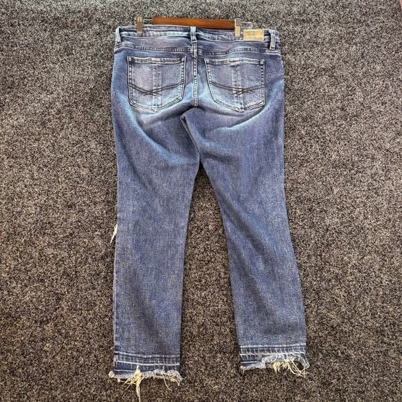 BKE Payton Jeans Women's 31 Blue Ankle Skinny Mid Rise Universal Fit Distressed - Picture 2 of 9